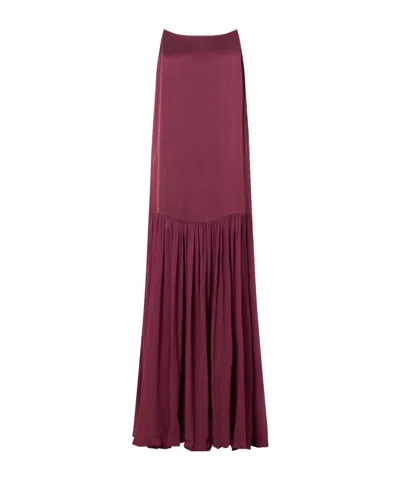 Anine Bing Voile Maxi Dress In Burgundy