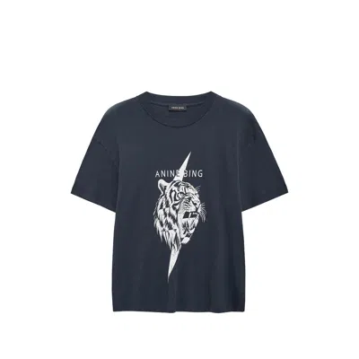 Anine Bing Wagner Tiger-graphic T-shirt In Blue