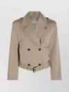 Anine Bing Waist Belted Double-breasted Epaulettes Lapels In Neutral