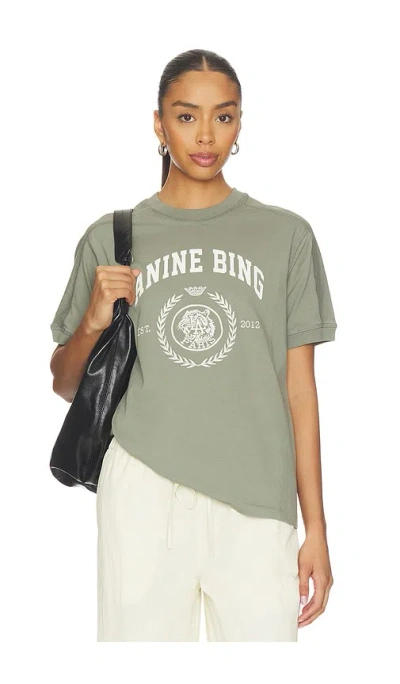 Anine Bing Walker Collegiate Tee In Green