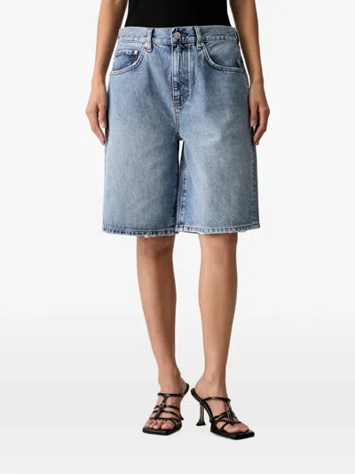Anine Bing Washed Denim Shorts In Blue