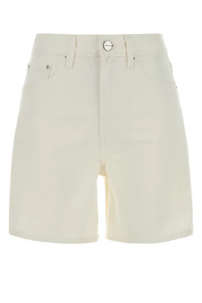Anine Bing Denim Knee-length Shorts In Neutral