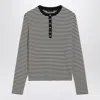 Anine Bing Alessia Long Sleeve Tee In Cream And Black Stripe
