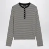 Anine Bing Alessia Long Sleeve Tee In Cream And Black Stripe