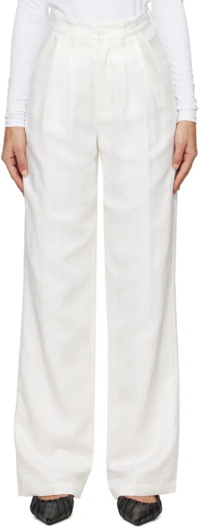 Anine Bing White Carrie Trousers