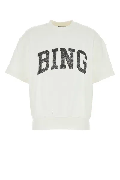 ANINE BING ANINE BING WHITE COTTON OVERSIZE JAY SWEATSHIRT