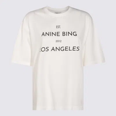 ANINE BING WHITE COTTON T-SHIRT