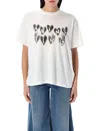Anine Bing Spencer Hearts Crewneck T-shirt In White