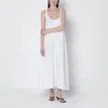 Anine Bing Flora Gathered Lyocell And Linen-blend Maxi Dress In White