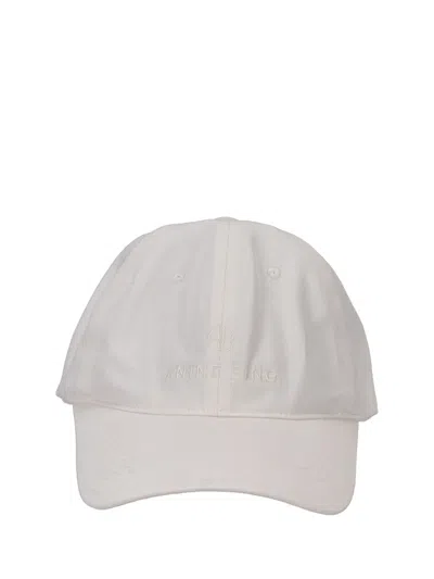 Anine Bing White Logo Baseball Cap