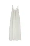 Anine Bing Flora Gathered Lyocell And Linen-blend Maxi Dress In White