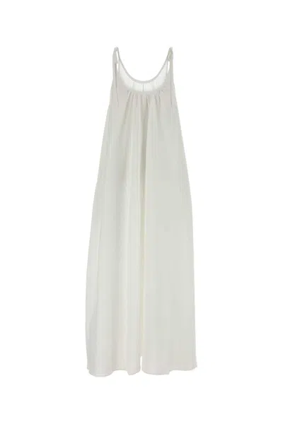 Anine Bing Abito Flora In Misto Lyocell Bianco Donna In Gray