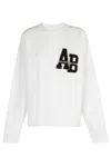 Anine Bing Miles Sweatshirt Letterman Off White Off White In White