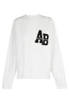 Anine Bing Miles Sweatshirt Letterman Off White Off White In White