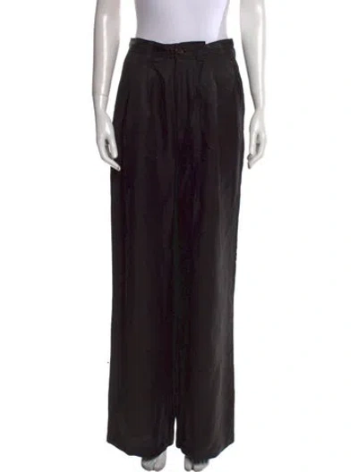 Pre-owned Anine Bing Wide Leg Pants In Black