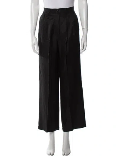 Pre-owned Anine Bing Wide Leg Pants In Black