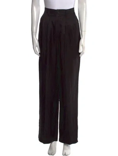Pre-owned Anine Bing Wide Leg Pants In Black