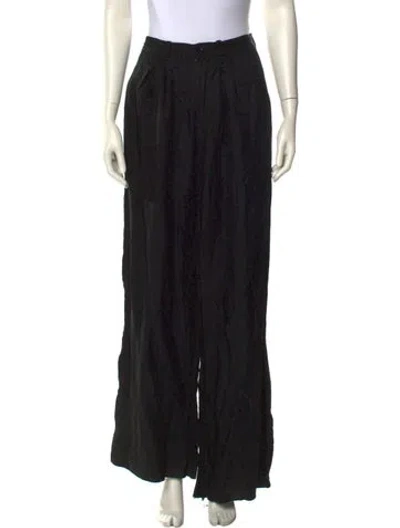 Pre-owned Anine Bing Wide Leg Pants In Black