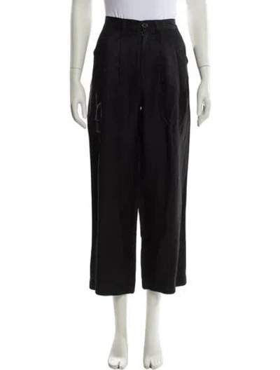 Pre-owned Anine Bing Wide Leg Pants In Black