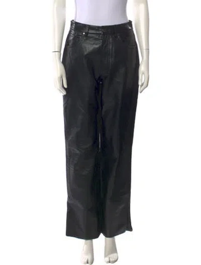 Pre-owned Anine Bing Wide Leg Pants In Black