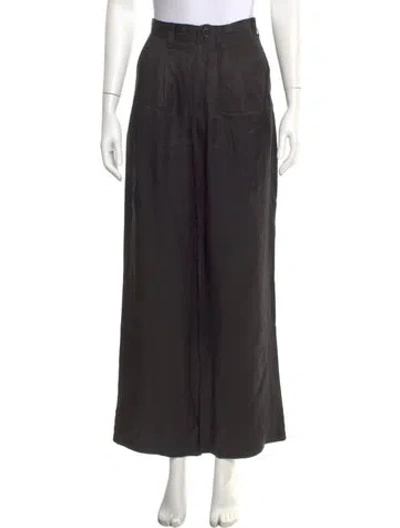 Pre-owned Anine Bing Wide Leg Pants In Black