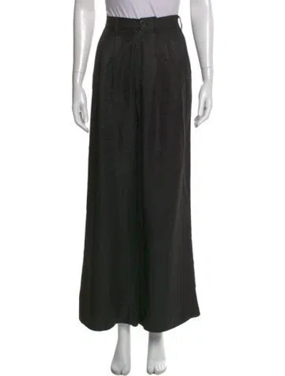Pre-owned Anine Bing Wide Leg Pants In Black