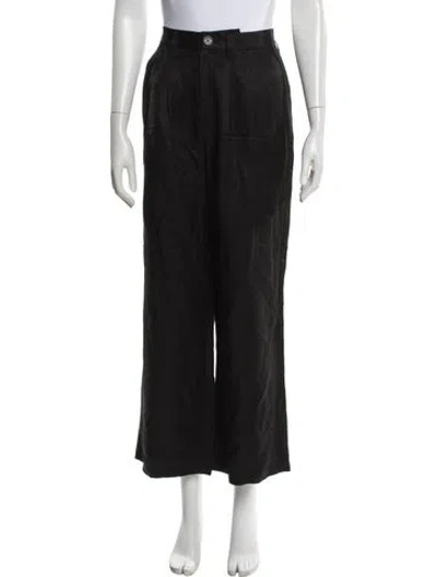 Pre-owned Anine Bing Wide Leg Pants In Black