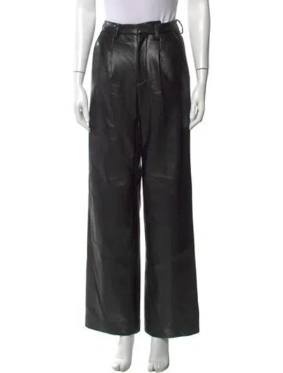 Pre-owned Anine Bing Wide Leg Pants In Black