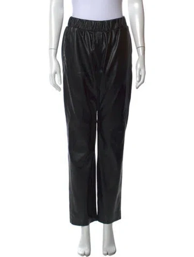 Pre-owned Anine Bing Wide Leg Pants In Black