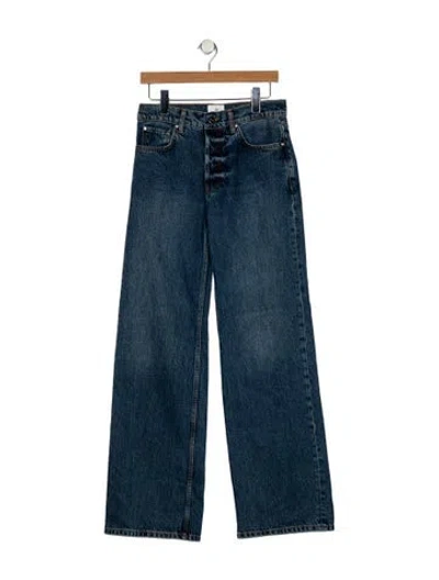 Pre-owned Anine Bing Wide Leg Pants In Blue
