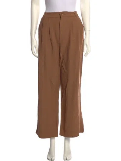 Pre-owned Anine Bing Wide Leg Pants In Brown