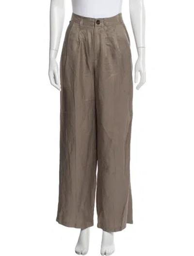 Pre-owned Anine Bing Wide Leg Pants In Gray