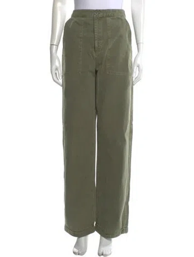Pre-owned Anine Bing Wide Leg Pants In Green