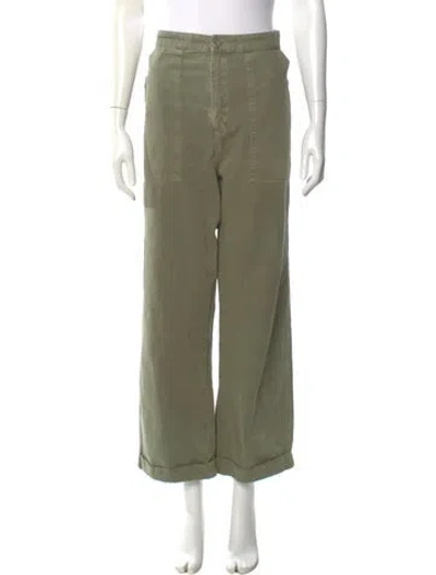 Pre-owned Anine Bing Wide Leg Pants In Green