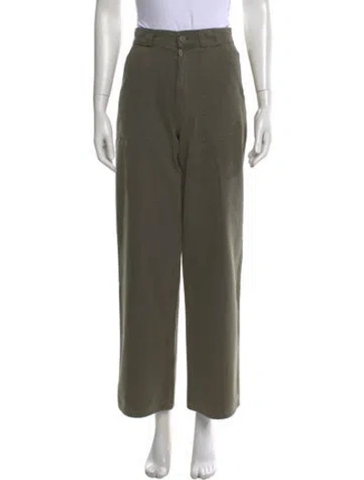 Pre-owned Anine Bing Wide Leg Pants In Green