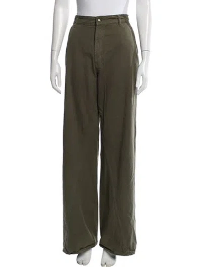 Pre-owned Anine Bing Wide Leg Pants In Green