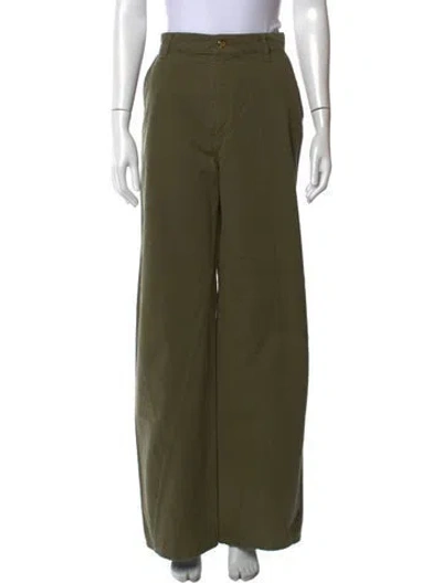 Pre-owned Anine Bing Wide Leg Pants In Green