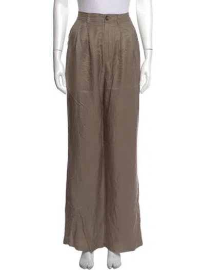 Pre-owned Anine Bing Wide Leg Pants In Neutrals