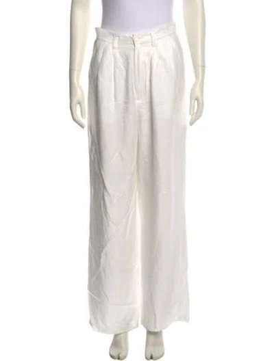 Pre-owned Anine Bing Wide Leg Pants In White