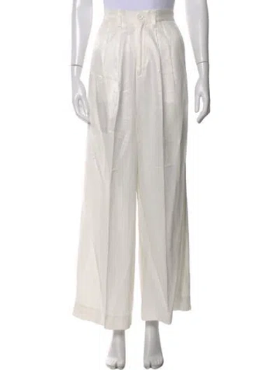 Pre-owned Anine Bing Wide Leg Pants In White