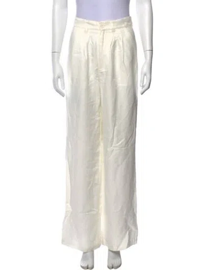 Pre-owned Anine Bing Wide Leg Pants In White