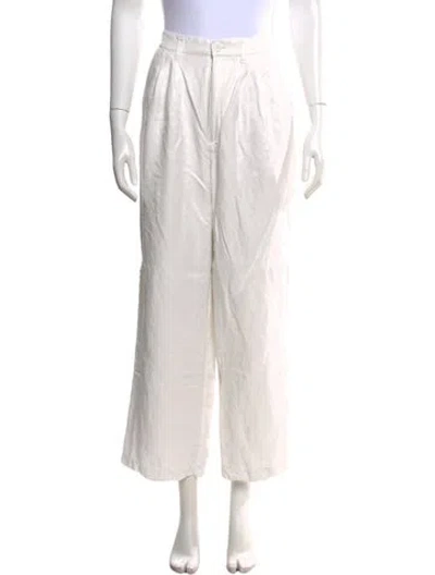 Pre-owned Anine Bing Wide Leg Pants In White