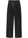 Anine Bing Wide-leg Recycled-leather Trousers In Black