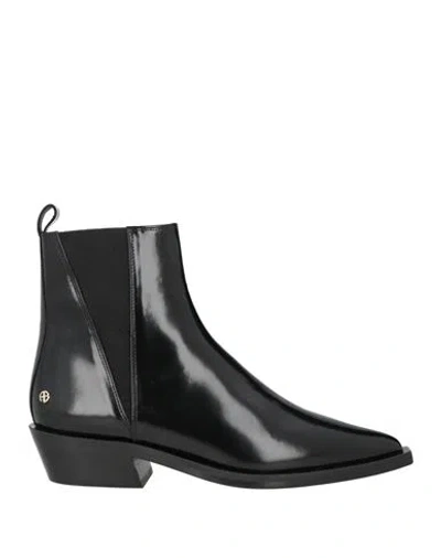 Anine Bing Woman Ankle Boots Black Size 7 Leather