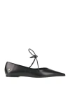 Anine Bing Woman Ballet Flats Black Size 8 Leather In Black