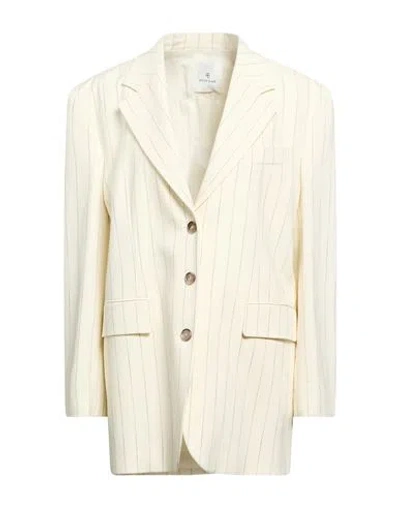 Anine Bing Woman Blazer Ivory Size S Viscose, Polyester, Elastane In Neutral