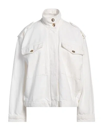 Anine Bing Woman Denim Outerwear Ivory Size L Cotton, Organic Cotton