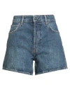 Anine Bing Woman Denim Shorts Blue Size 30 Cotton, Organic Cotton In Blue