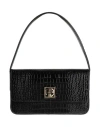 Anine Bing Elly Snake Embossed Leather Shoulder Bag In Black