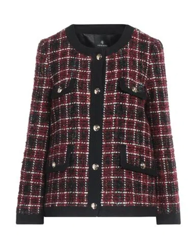 Anine Bing Woman Jacket Brick Red Size M Wool, Acrylic, Polyester, Textile Fibers, Cotton